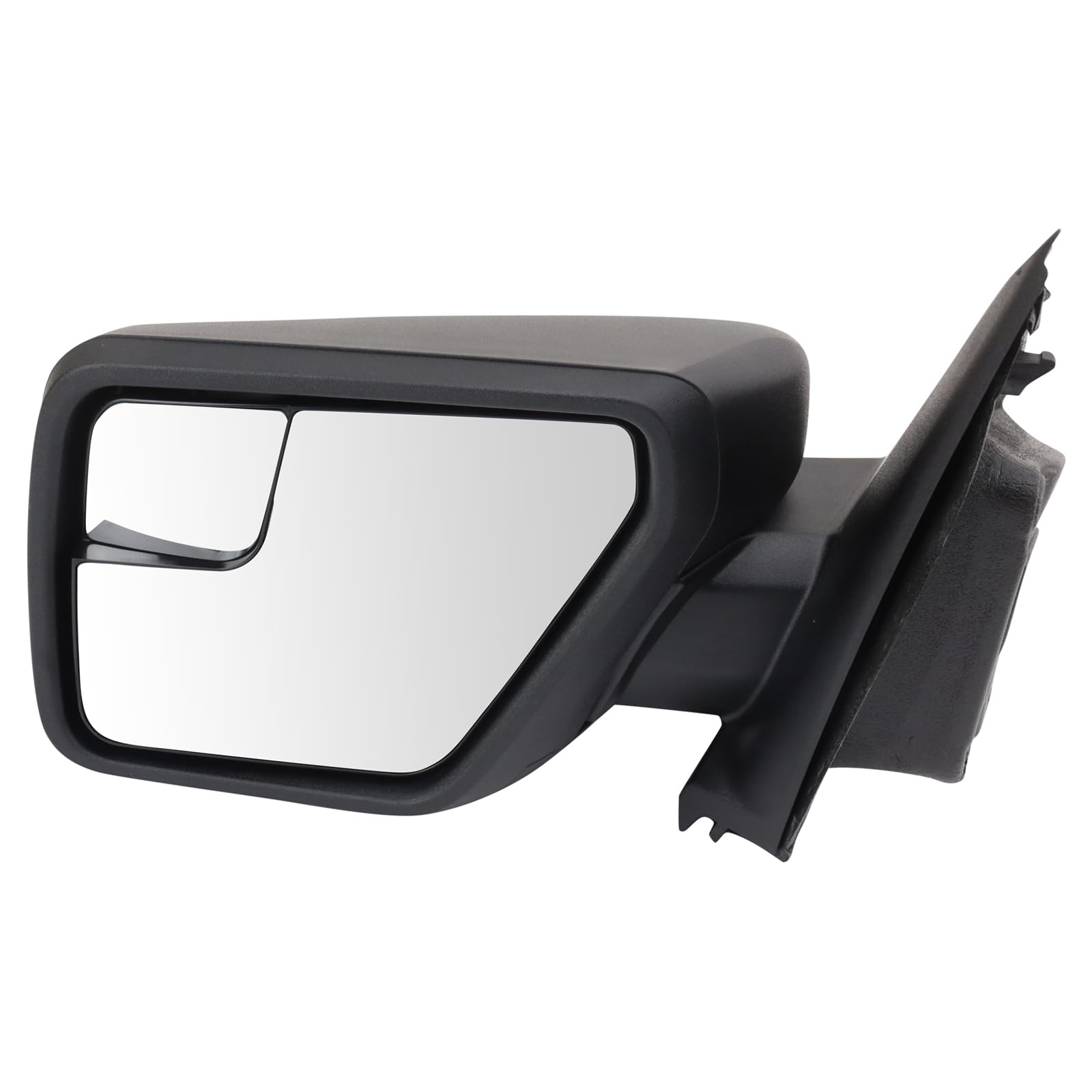 TRQ Driver Side Manual Mirror Chrome Trim Upgrade Textured Black Compatible with 2021-2023 Ford F-150 FO1320707 Image