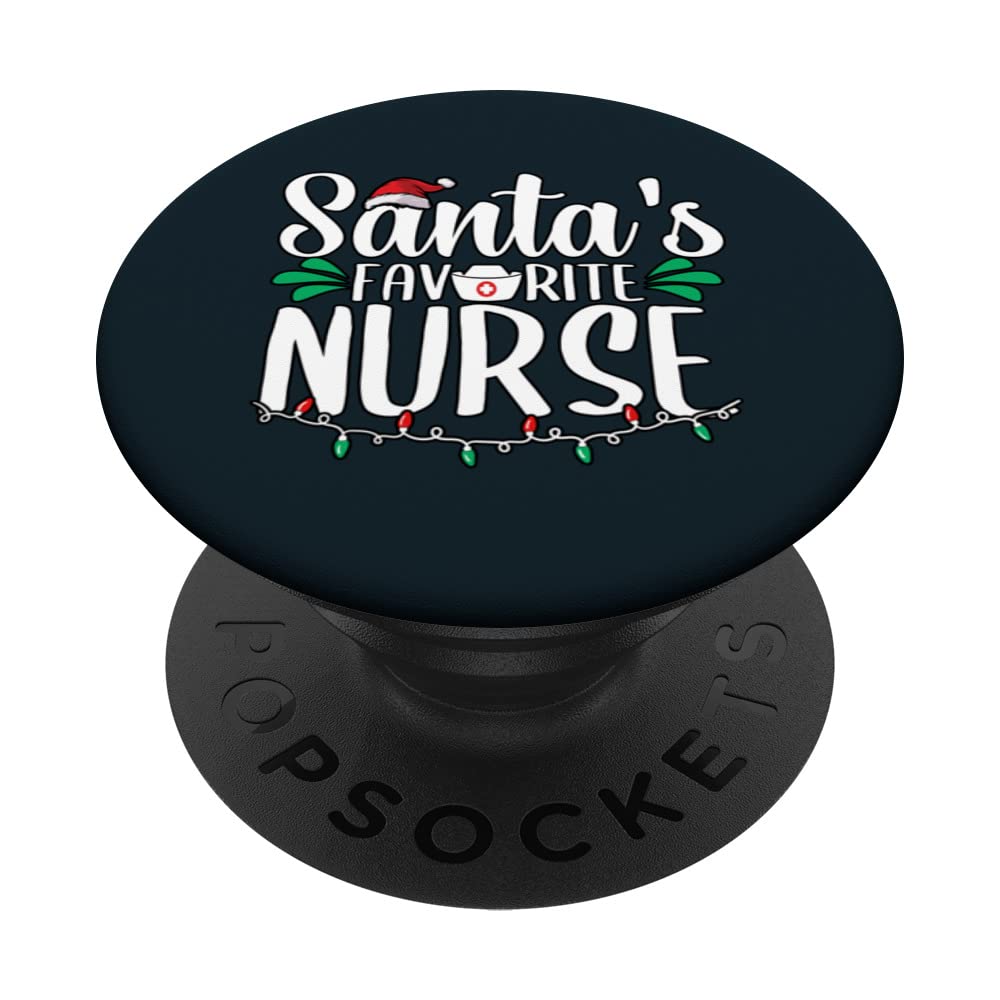 Christmas Santas Favorite Nurse PopSockets Swappable PopGrip
