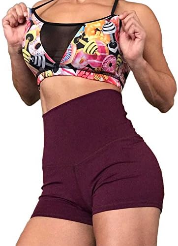 lumiyo Women's Sport Fitness Gym Stretchy High Waisted Ruched Butt Lifting Workout Running Yoga Shorts