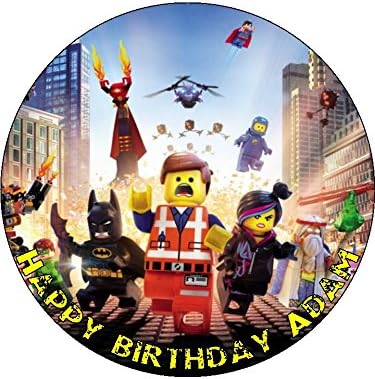 Lego Movie 7.5" Personalised Cake Topper on Icing, Wafer Paper or Card D2 (Icing)