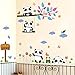 BIBITIME Play on The Swing Tree Branch Panda Wall Decal Owls Birds Butterflies Vinyl Sticker Sweet Home Sign Sticker for Nursery Kids Bedroom DIY 35.43