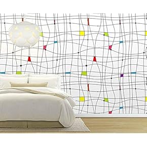 Large Wall Mural - Abstract Lines Pattern | Self-Adhesive Vinyl Wallpaper/Removable Modern Decorating Wall Art - 66"x96"