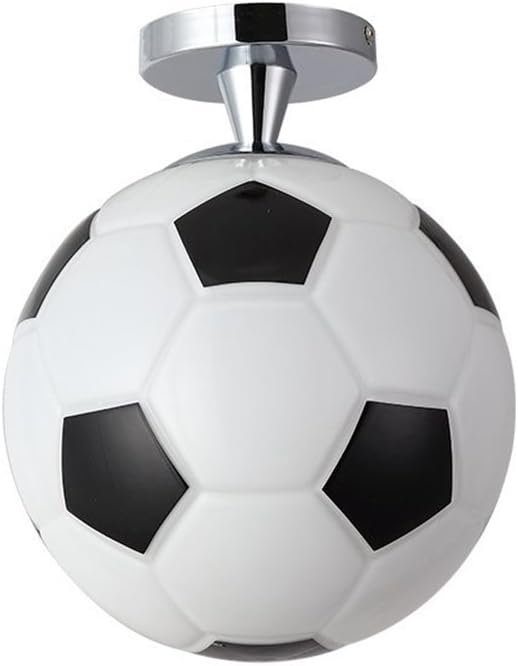 Creative Soccer Ceiling Light， Glass Lampshade Ceiling lamp with E27 Lamp Holder for Children's Room Study Kindergarten Ceiling Lamp Interior Lighting Max40W