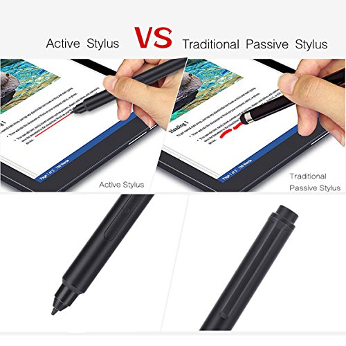 Surface Pen,tesha Surface Pen for Microsoft Surface Pro, Surface Pro 4, Surface Pro 3, Surface Laptop, Surface Studio, Surface Book, 1024 Levels of Pressure Sensitivity with Eraser - Black