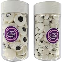 Eastron 2 Bottles Edible Candy Eyeballs Eyes Cake Cupcake Toppers Cookie Decorations Dessert Sprinkles for Halloween Christma