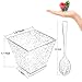 I00000 100 Pack Small Plastic Dessert Cups with Mini Spoons Silver Glitter, Include 100 Pieces 2 Oz Disposable Square Cups and 100 Pieces Disposable Sliver Mini Spoons for Appetizers