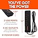 ECHOGEAR ShockShield Low Profile Surge Protector Power Strip with 8 Outlets & 2 USB Ports - Best Surge Suppressor with 2160 Joules of Protection - Slim Black Profile is Easy to Store & Wall Mountable