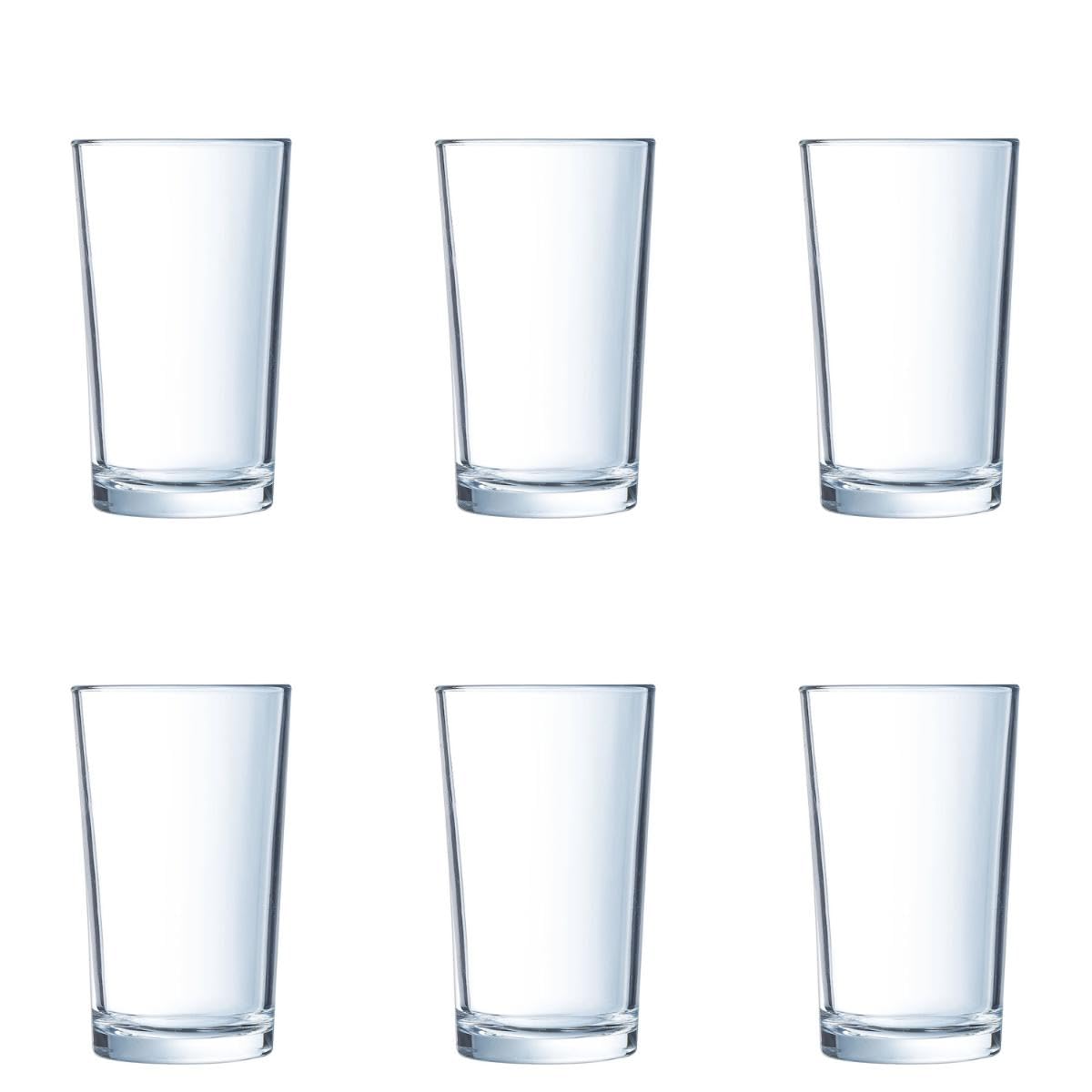 Arcoroc ARC P2126 Conique Tumbler, Water Glass, Juice Glass, 80 ml, Glass, Transparent, Pack of 6