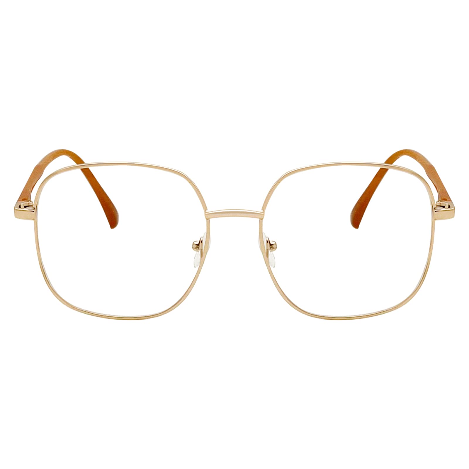 KAEOISFU Oversized Square Metal Reading Glasses Women, Stylish Large Anti Blue Light Computer Readers, Anti Glare Lady Reader — image 1
