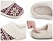 HomeTop Women's Faux Cashmere Knitted Fleece Lined Slip-On Memory Foam Clog Slippers Indoor/Outdoor