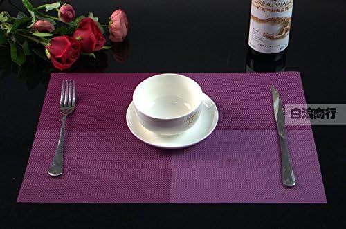 Taobao Burst Section Of The Word Grid PVC Placemats Cloth European Table Mat Tray Pad Mat Western Mat Custom Processing purple Square