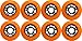 KSS Outdoor Asphalt Formula 89A Inline Skate X8 Wheels, Orange, 72mm