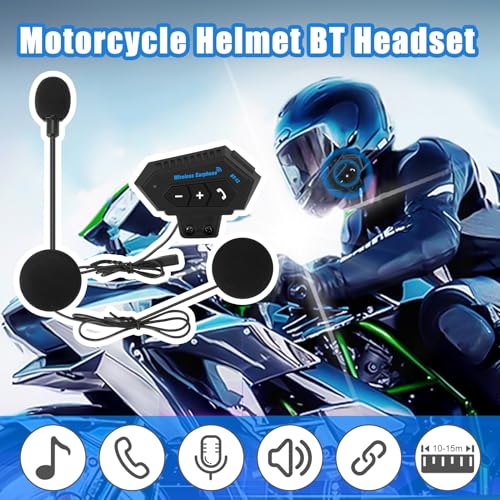 Yosoo Health Gear BT12 Motorcycle Intercom Kit Handsfree Bluetooth Headset, Motorcycle Bluetooth Headset, Headset with Speakers Earphones, Support Hands-free Calls