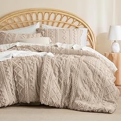 Bedsure Tufted Boho Comforter Set Full - Khaki Boho