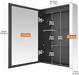 KWW LED Lighted Bathroom Medicine Cabinet Mirror Defogger Dimmer 3 Color Lights view 5