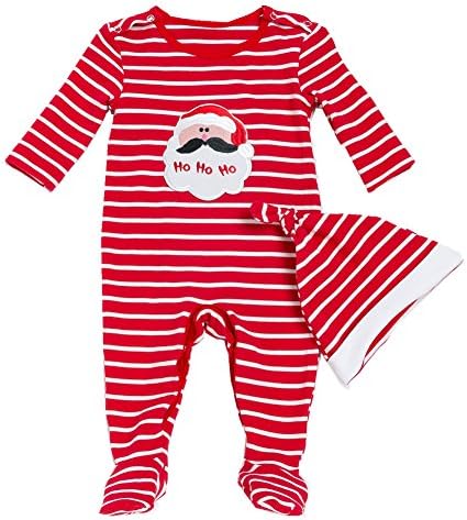 Beide Baby Boys Girls Christmas Santa Claus Footie Pajama with Hat