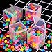 SATINIOR 12 Pack Clear Plastic Beads Storage Containers Box with Hinged Lid for Beads and More(1.53 x 1.53 x 1.85 Inch)