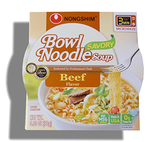 Nongshim Bowl Instant Noodle Soup Assorted Flavors (Savory Beef)