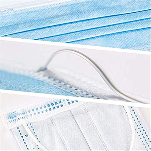 Gsanei 100 Stück Einweg Mund für Erwachsene Multifunktionstuch Bandana Einfarbig Einweg 3-lagig Staubdicht Atmungsaktiv Mund-Nasen Bedeckung Halstuch Schals (Blau)