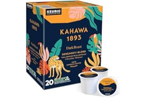 Kahawa 1893 Coffee, Dark Roast K-Cup Pods for Keurig Brewers - Serengeti Blend 20 Count (1 Box of 20 K-Cup Pods)