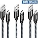 Micro USB Cable, FONKEN USB to Micro USB Cable [3-Pack, 10ft] Nylon braided USB 2.0 Cable Fast Charging & Data Sync Cord Android Charger Cable for Compatible Samsung, Nexus, LG, Motorola, Sony (Black)