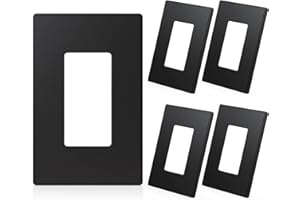 ELEGRP 1 Gang Screwless Decorative Wall Plates, Mid-Size Unbreakable Thermoplastic Faceplate Cover for Decorator Receptacle O