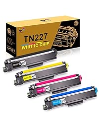 ONLYU Compatible TN223 TN227 [con CHIP] Cartucho de tóner de repuesto Brother TN223 TN227 BK C M Y de alto rendimiento para Brother HL-L3210CW MFC-L3770CDW