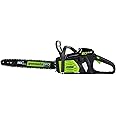 Greenworks 80V 18" Brushless Cordless Chainsaw (Great for Tree Felling, Limbing, Pruning, and Firewood) / 75+ Compatible Tools), Tool Only, Black & Green