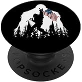 Bigfoot Rock On Hold American Flag Sasquatch Believers PopSockets Adhesive PopGrip