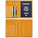 GDTK Leather Passport Holder Cover Case RFID Blocking Travel Wallet (Orange)