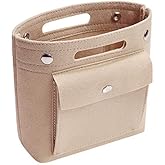 Soyizom Mini Organizer Felt Bags Inner Pockets Shopping Bag Handbag Organizer Insert for Speedy Neverfull NeoNoe Noe BB, Beige, beige, small