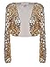 Anna-Kaci Womens Shiny Sequin Long Sleeve Glitter Cropped Blazer Bolero Shrug