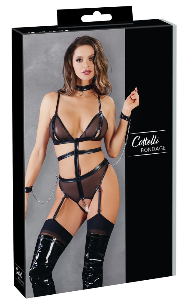 Cottelli Collection Sexy Lingerie for Women Body with Handcuffs and Collar Large