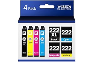 222XL Ink Cartridges Combo Pack Replacement Remanufactured for 222 Ink Cartridges Encre 222 222XL T222 T222XL Ink to Work wit