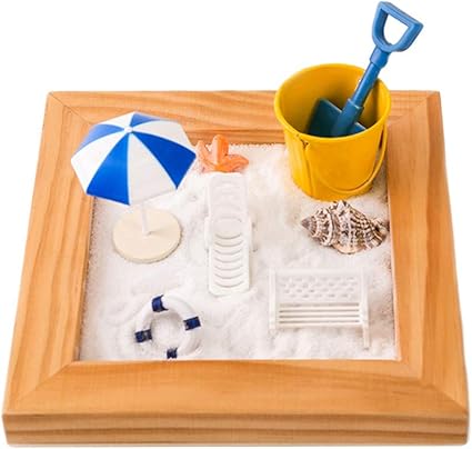 LIOOBO Miniatura Zen Playa Arena Mesa Creativa Mini jardín Sandkasten