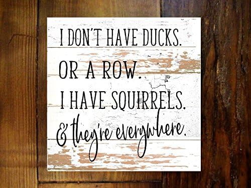 WOOD DECOR I don't have ducks wood sign 11x11x2inches rustic weathered paint