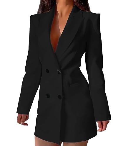 ladies dress jackets Womens Blazer Open Front Sexy Elegant Formal Suit for Work Office Business Coat Foreign Jackets Black at Amazon Women's Clothing store Select 1 Board Color:Red Oak Runa Vintage Champagne Midi modern - wood Black blazer Fits true to size