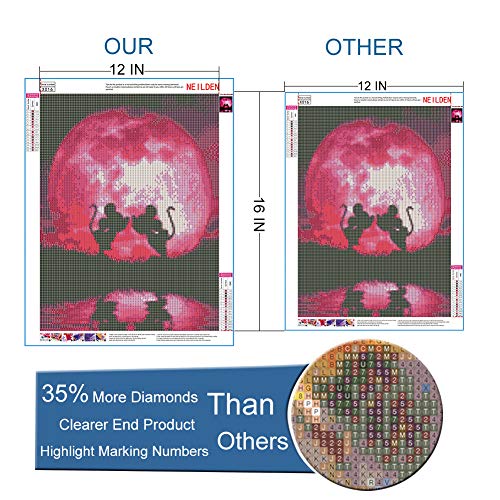 DIY 5D Diamond Painting Kits Diamonds and Dotz Full Drill for Crystal Rhinestone Diamond Diamond Art Paint with Diamonds Arts Craft 11.8×15.7 Inches (Red)