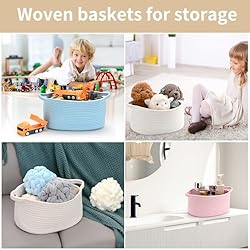 Cute Rope Woven Storage Basket with Handle
