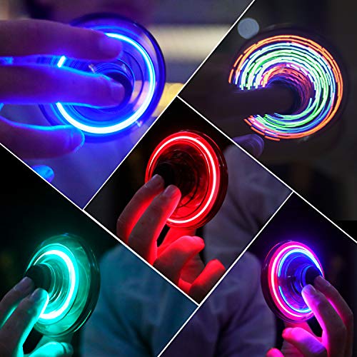 BASEIN FlyNova The Most Tricked-Out Flying Spinner, Hand Operated Drones for Kids or Adults - UFO Flying Toy with 360° Rotating and Shinning LED Lights (Blue)