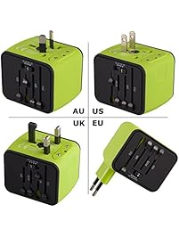 Universal Travel Adapter, Iron-M All-in-one International Travel Charger with 2.4A Dual USB, Worldwide Travel Power Adapter Plug Wall Charger for US, UK, EU, AU & Asia Covers 150 Countries