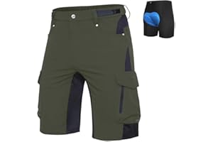Ally Mens Mountain Bike Shorts Padded Biking Shorts Baggy Cycling Bicycle Bike Shorts with Padding Wear Relaxed Loose-fit