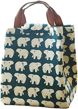 Tengling Cute Thermal Insulated Lunch Tote Reusable Lunch Bags,Fashion Lunch Box for Adults Women Kids School Office Bear #1