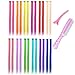 Colorful Hair Extensions Clip in Rainbow Hairpiece 24 Pieces Party Highlight Synthetic Straight Long Hair Accessories For Kids Girl Women Doll Colored Wig 22 Inches (Straight 24 Pcs)thumb 1