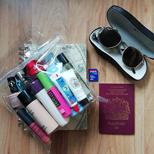 6 x Airport Security Liquids Bag Reusable Clear for Travel Hand Luggage