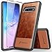 Galaxy S10 5G Case with Screen Protector (Full Coverage 3D PET), NageBee Premium [Cowhide Leather] Heavy Duty Armor Shockproof Dual Layer Hybrid Rugged Durable Case for Samsung Galaxy S10 5G -Brown