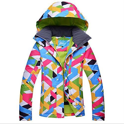 RIVIYELE Women's Ski Jacket Skiwear Warm Windproof Breathable Waterproof Wear-resistant Colorfull Printed Snow Skiing Jacket Wear (US L (Asia XL), Style B)