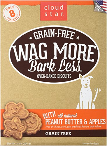 UPC 693804785008, Cloud Star Wag More Oven Baked Grain Free Biscuits - 14 ounce Peanut Butter, Apples