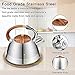 Kaisa Villa Tea Kettle Stovetop Teapot Stainless Steel Whistling Teakettle with 3.5 L… (Stainless steel color)