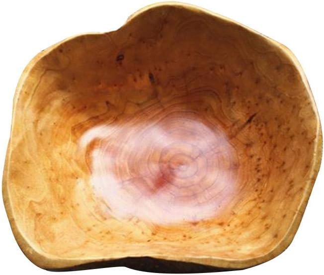 SUPERLOVE Supply Fruit Bowl Innovative Living Room Solid Wood Multi-grain Wooden Candy Dish Large Dried Fruit Plate Grid Wooden Root Carving Tray Wood Fruit Bowl Mixing Bowl